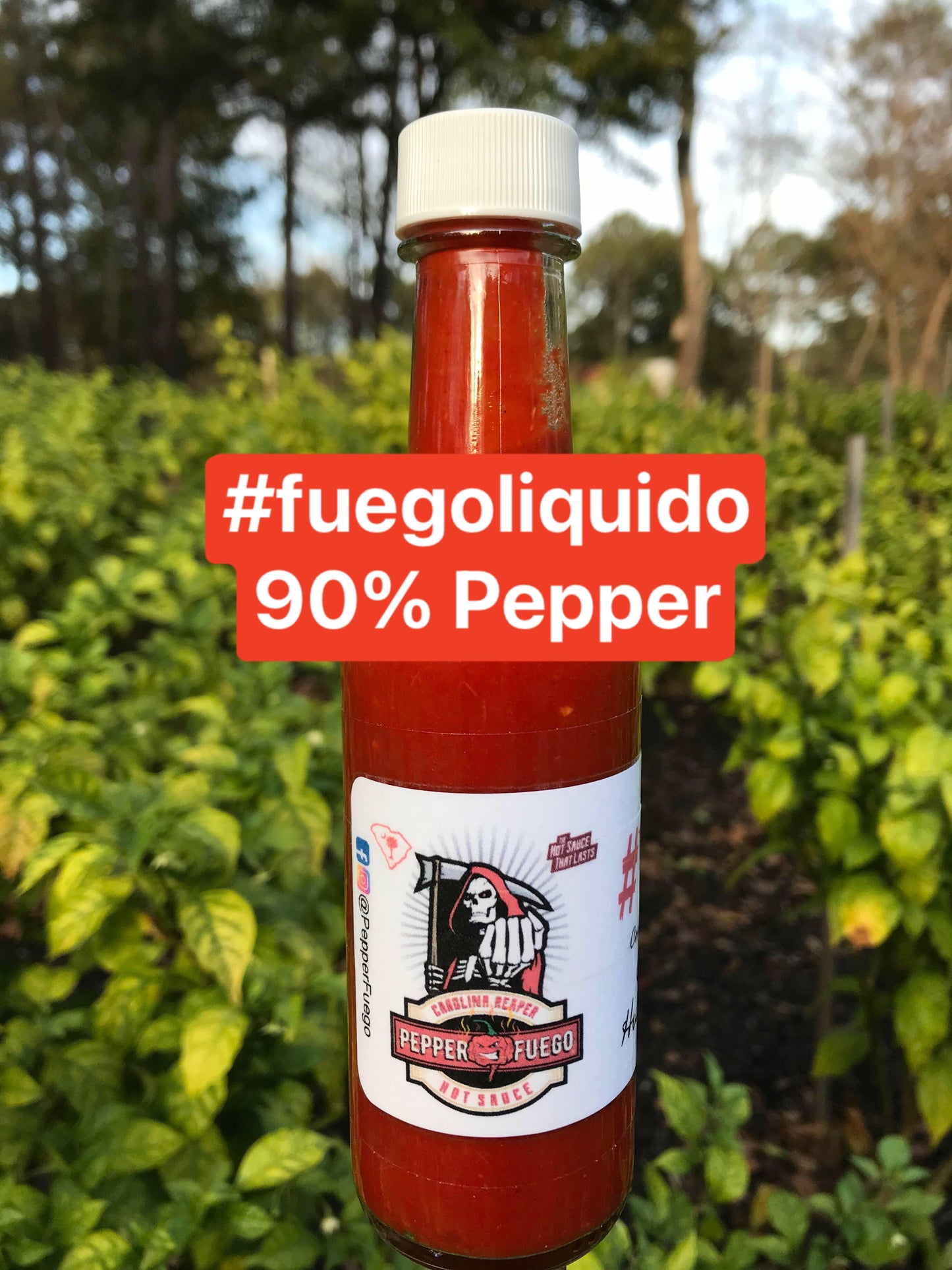 Carolina Reaper Hot Sauce Combo – 2.5%/10%/30%/50%/90% Pure Carolina Reaper – All Fuego