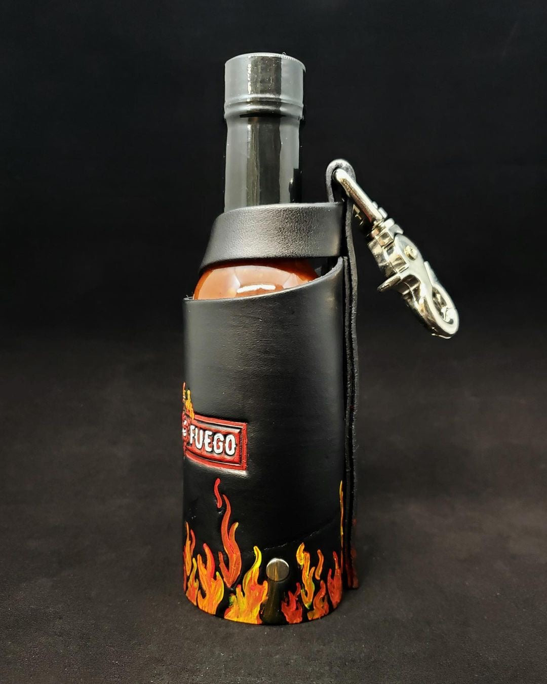 Black Leather Hot Sauce Holster