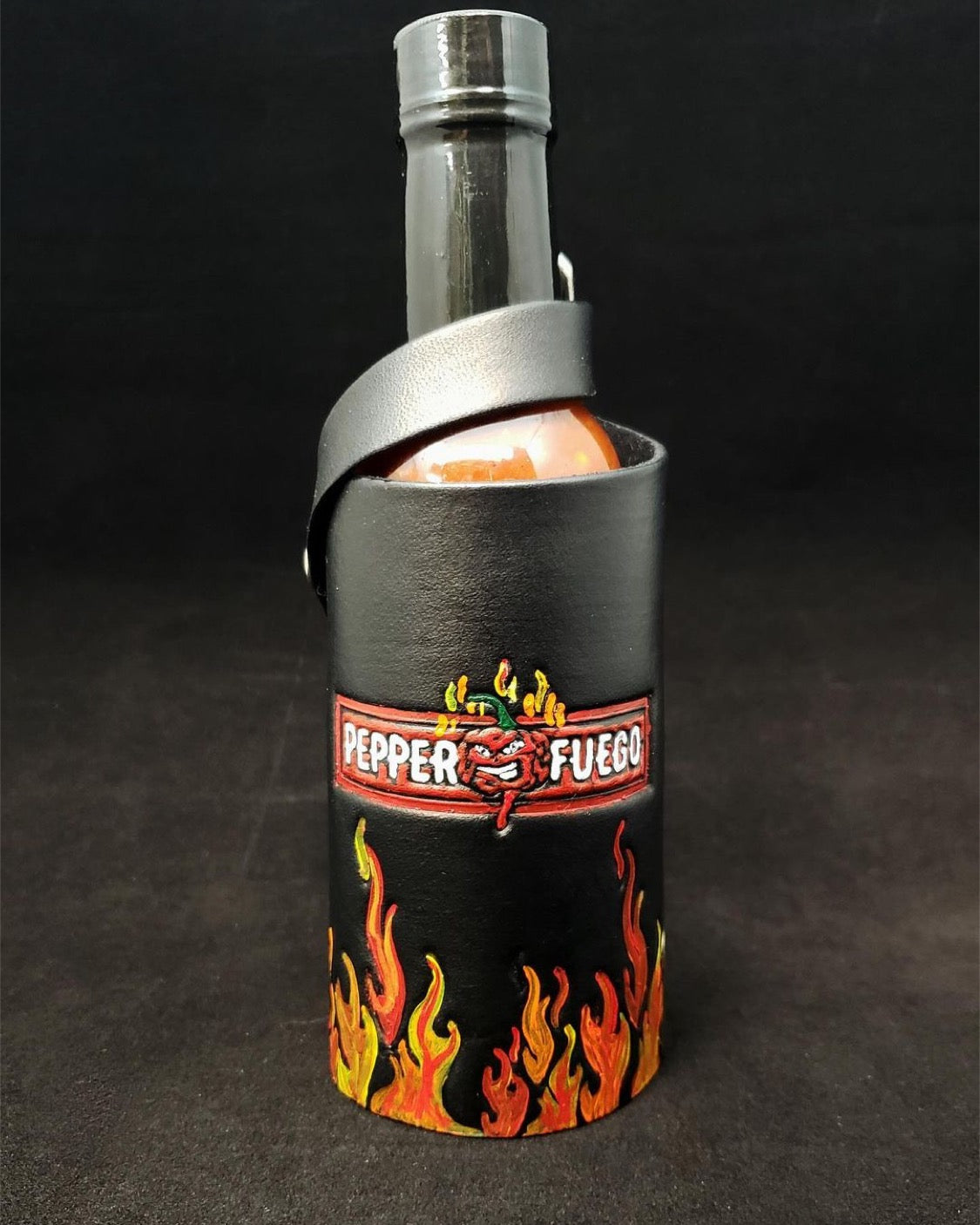 Black Leather Hot Sauce Holster